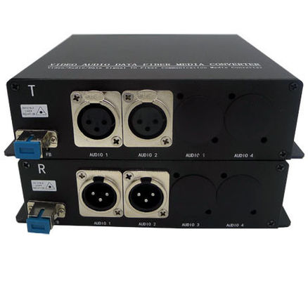 2ch Balanced XLR Audio To Fiber Converter With A Single mode ST/LC/FC/SC Optical Connector