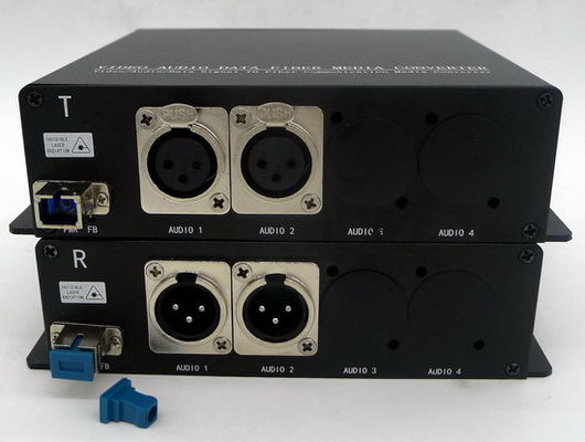 2ch Balanced XLR Audio To Fiber Converter With A Single mode ST/LC/FC/SC Optical Connector