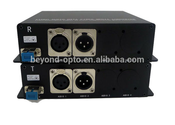 2ch Balanced XLR Audio To Fiber Converter With A Single mode ST/LC/FC/SC Optical Connector