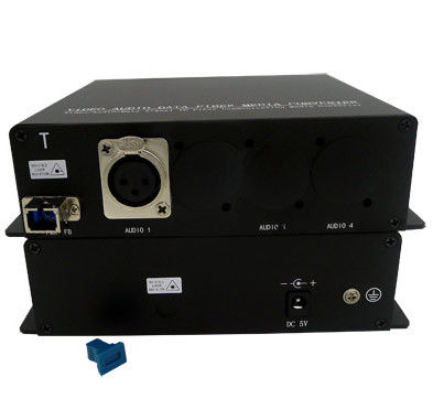 2ch Balanced XLR Audio To Fiber Converter With A Single mode ST/LC/FC/SC Optical Connector