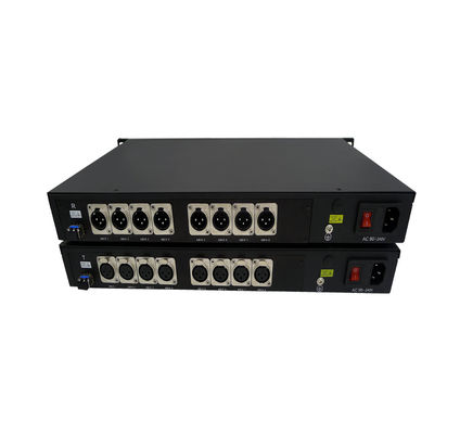 9/125u Single Mode 8 Channels 3 Pin XLR Balanced Audio Over Fiber Converter