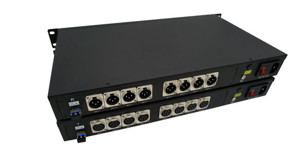 9/125u Single Mode 8 Channels 3 Pin XLR Balanced Audio Over Fiber Converter