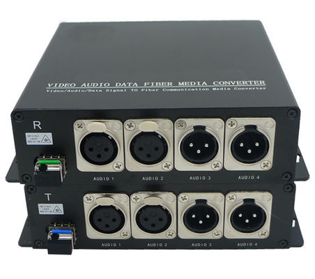 Two Way 2-Ch Xlr Audio To Fiber Converter Broadcasting Voice Audio Over A Single Sc/St/Fc/Lc Fiber