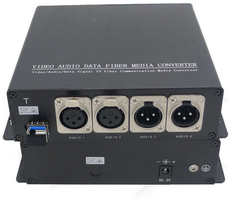 2 Way 3 Pin XLR Balanced Analog Audio Over Fiber Extender Transceiver