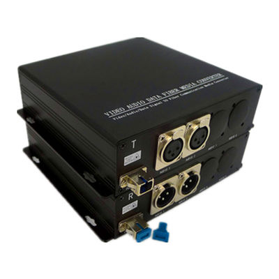 2CH Unidirectional AES EBU Audio Over Fiber Extender For Broadcast System