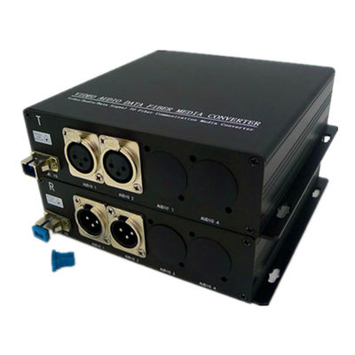 2CH Unidirectional AES EBU Audio Over Fiber Extender For Broadcast System