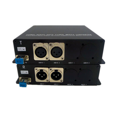 2CH Unidirectional AES EBU Audio Over Fiber Extender For Broadcast System