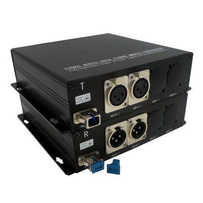 Mic Line Level Audio To Fiber Converter Balanced To 500 Meters MM Fiber Or 20 Kilometers SM Fiber