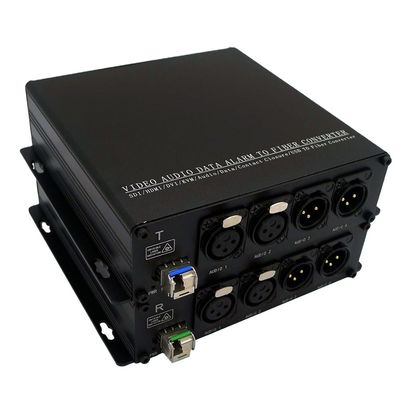 Bi Directional Video Audio Data Fiber Media Converter 2 Ch To 20 Kilometers 1 SM Fiber Or 500 Meters 1mm Fiber