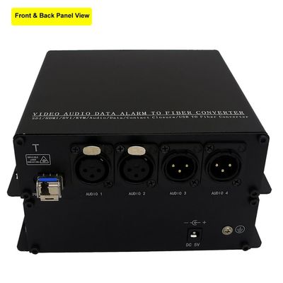 Bi Directional Video Audio Data Fiber Media Converter 2 Ch To 20 Kilometers 1 SM Fiber Or 500 Meters 1mm Fiber