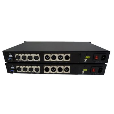 XLR Bi Directional Audio To Fiber Converter 4 Ch 2 Way