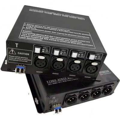 Digital xLR to fiber optic converter With Switchable 48V Phantom Power Supply