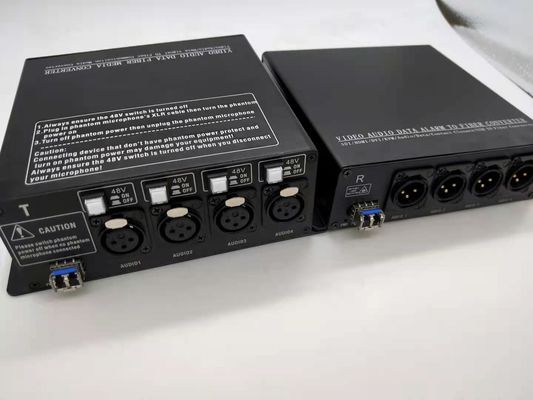 Digital xLR to fiber optic converter With Switchable 48V Phantom Power Supply