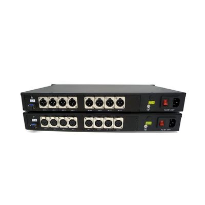 Balanced 8ch XLR Audio To Fiber Converter Broadcast Studio