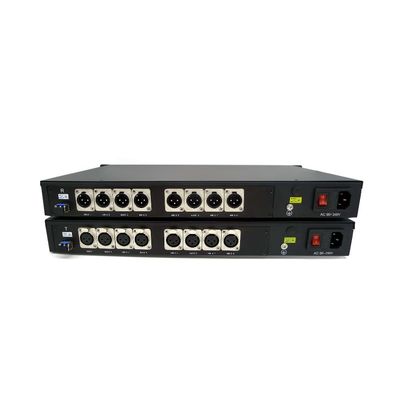 Balanced 8ch XLR Audio To Fiber Converter Broadcast Studio