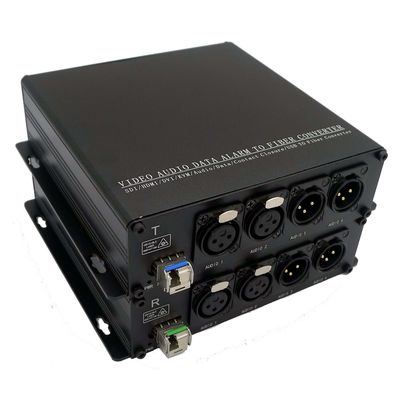 Two Way XLR Audio To Fiber Converter Broadcasting BIDI Balanced Audio