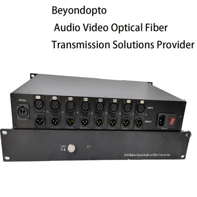 8 Channel Bidirectional Audio To Fiber Converter dual LC connector