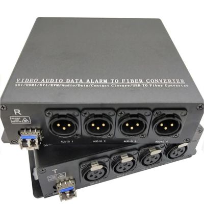 4Ch Balanced Audio To Fiber Converter With XLR Connector SFP Module