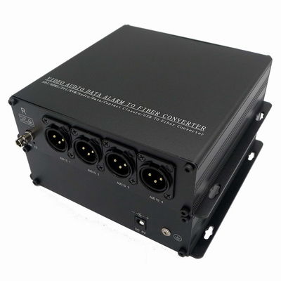 Black Audio to Fiber Converter Suitable for Humidity 10-90% Non-condensing Environments