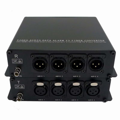 Black Audio to Fiber Converter Suitable for Humidity 10-90% Non-condensing Environments